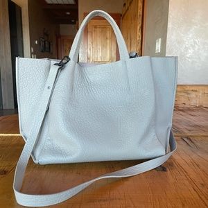 Ampersand As Apostrophe Half Tote 17 X 10 X 6 Genuine Pebbled Leather in Stone